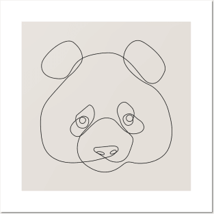 One Line Panda Posters and Art